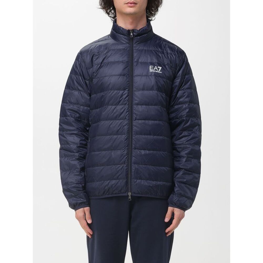 Ea7 Men Light Nylon Down Jacket With Logo Ea7